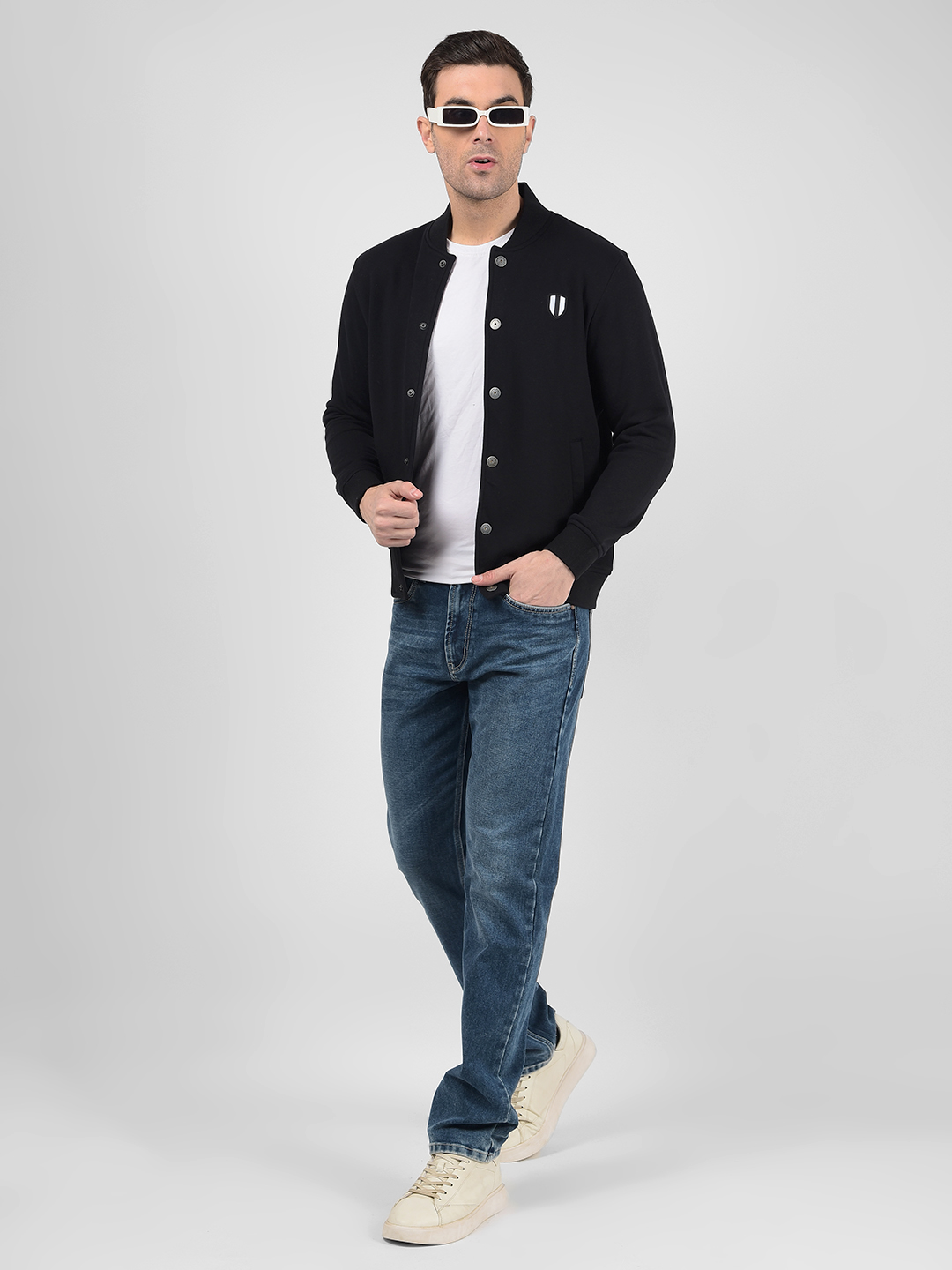 Numero Uno Men Black Mock Neck Regular Fit Sweatshirt